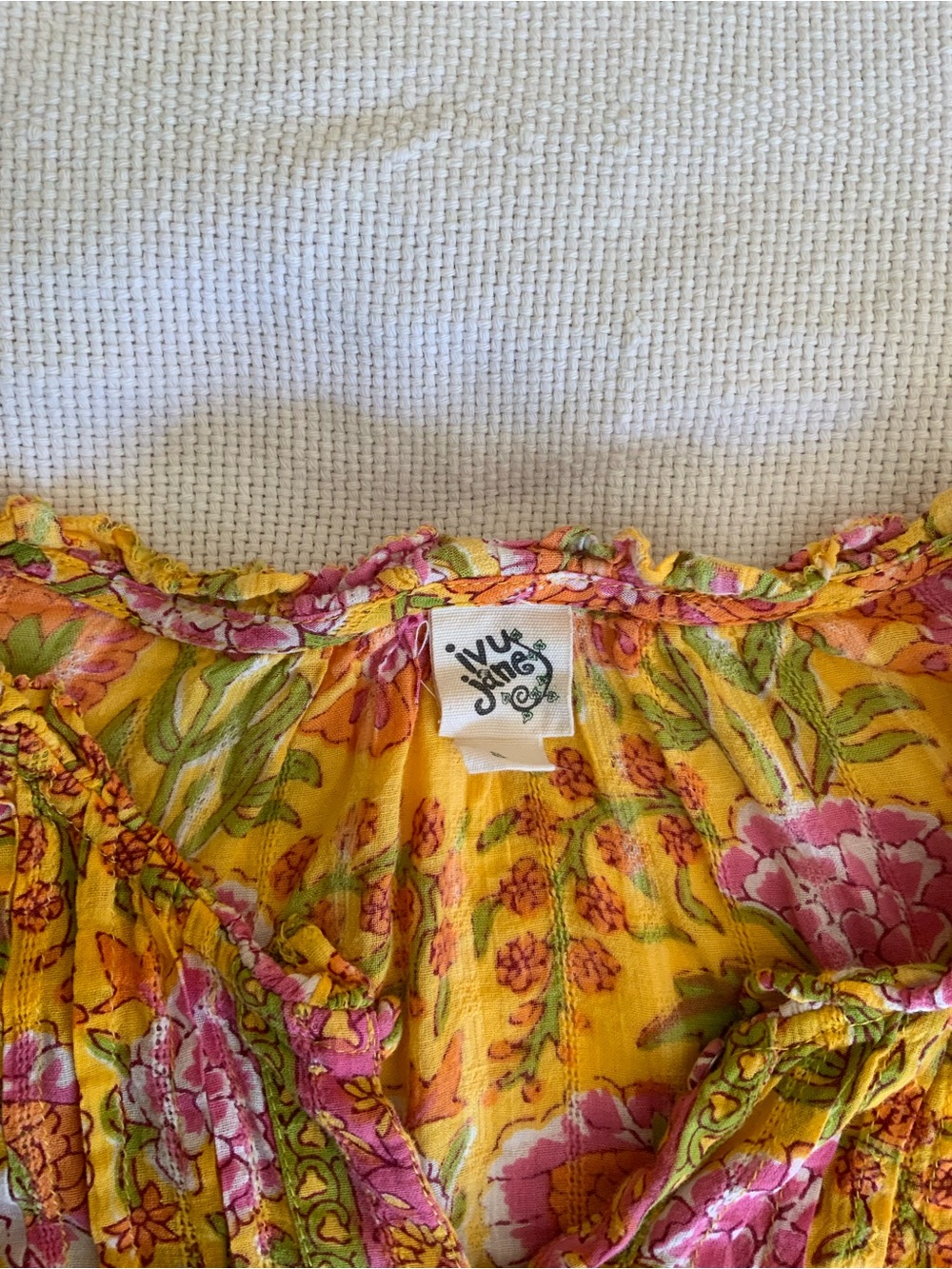 ivy jane Yellow Floral Romper with Pink and Green Floral Print